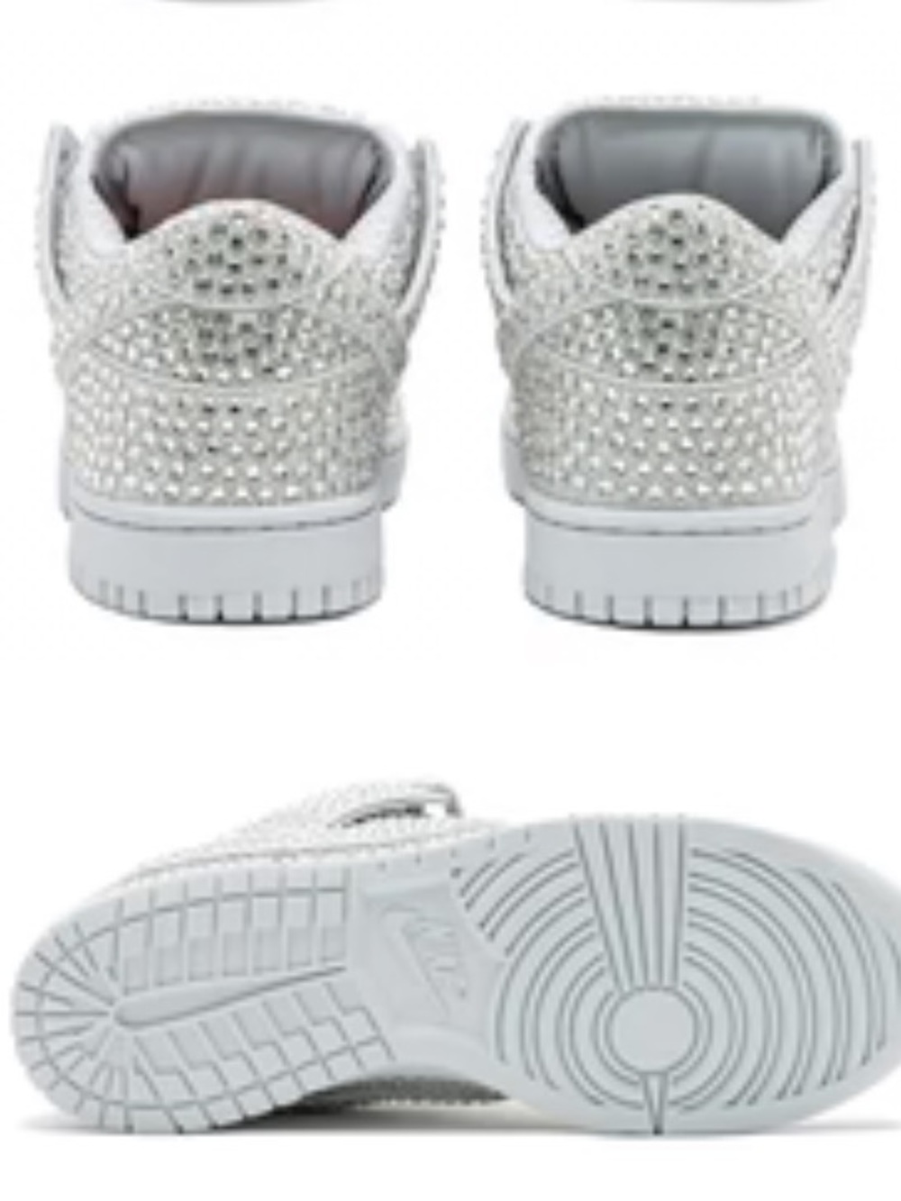 NWT Cactus Plant Flea Market x Swarovski x Nike Dunk Low 'Pure Platinum' Sneaker - Picture 2 of 14